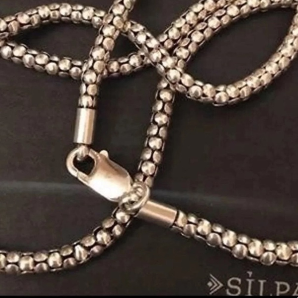 Silpada 30” Oxidized Sterling Silver Popcorn Necklace N1486 - Picture 9 of 10